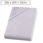 Übergrösse Qualitäts-Jersey Fixleintuch, 100% Baumwolle, silber, 200 x 200 cm