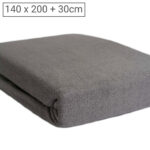 Doppelbett Luxus Frottee Fixleintuch, 80% Baumwolle, 20% Mikrofaser, grau, 140 x 200 cm