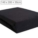 Doppelbett Luxus Frottee Fixleintuch, 80% Baumwolle, 20% Mikrofaser, schwarz, 140 x 200 cm