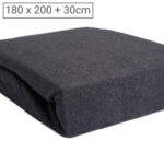 Übergrösse Luxus Frottee Fixleintuch, 80% Baumwolle, 20% Mikrofaser, anthrazit 180 x 200cm Übergrösse Luxus Frottee Fixleintuch, 80% Baumwolle, 20% Mikrofaser, anthrazit 180 x 200cm
