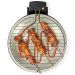 Elektro Tischgrill, mit Abtropfschale, Schwarz, 1250 Watt, Ø 30 cm