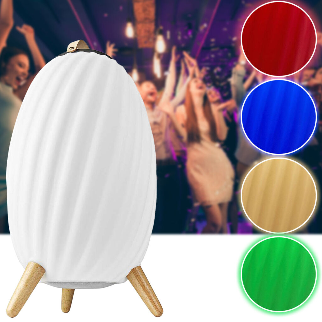 Edler Bluetooth-Lautsprecher mit RGB Stimmungsleuchte, 90 Watt