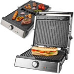 Kontakt Grill mit wechselbarer Gillplatte und Teppanyaki-Platte, 2000 W