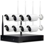 Profi Funk-Überwachungssystem, 8 QHD-Kameras & HDD-Rekorder, App-Fernzugriff