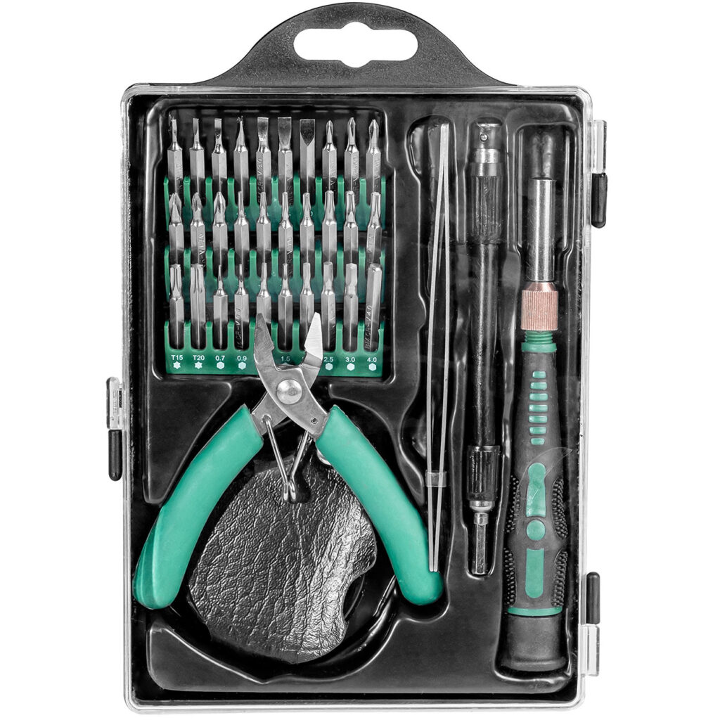 Feinmechaniker- Werkzeug-Set, 36-tlg., mit Schraubendreher-Bits, Zange uvm.