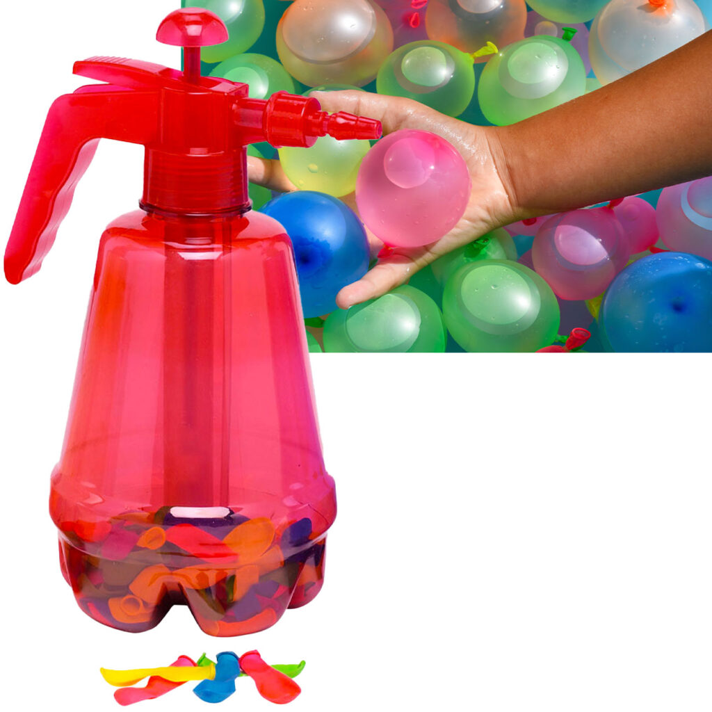 100 bunte Wasserballons mit Pump-Füllflasche 100 bunte Wasserballons mit Pump-Füllflasche