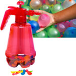 100 bunte Wasserballons mit Pump-Füllflasche