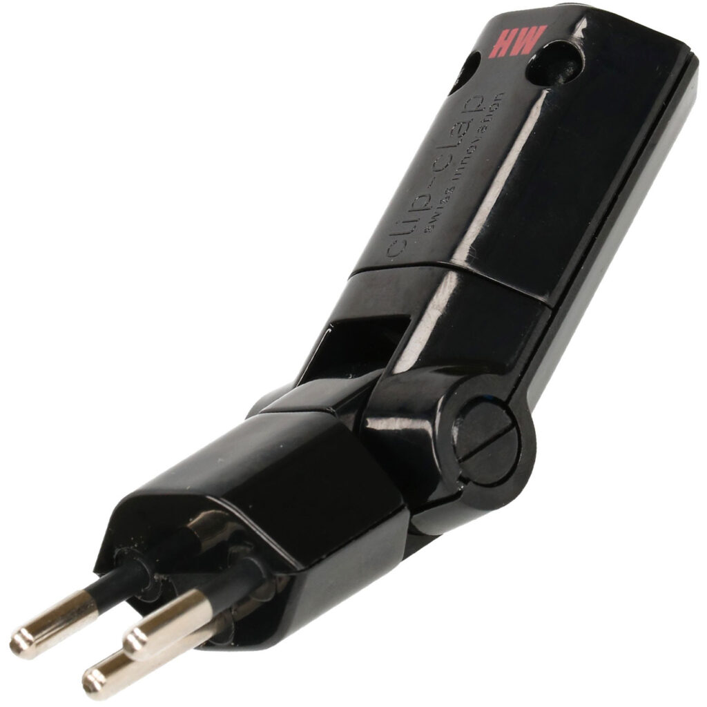 Stecker, Typ 12, klappbar und drehbar, schwarz Stecker, Typ 12, klappbar und drehbar, schwarz