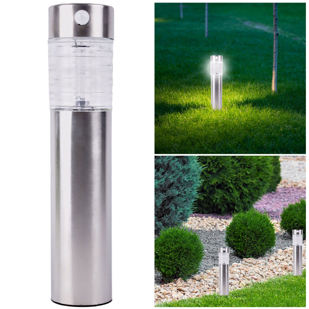 Solar-Gartenlampe mit Bewegungssensor, 28cm x Ø 6.2 cm