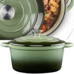 Gusseisen-Topf, emailliert, Ø 24 cm x 11,8 cm, grün