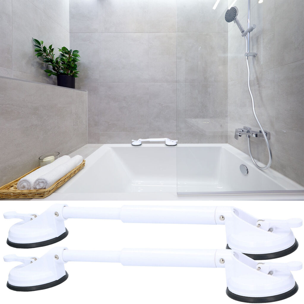 2er-Set Ausziehbarer Haltegriff mit Saugnapf-Montage, max. 57 cm