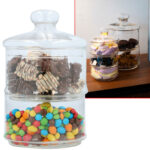 Glasbehälter mit zwei Ebenen, inkl. Deckel, 16cm Ø, 28cm hoch