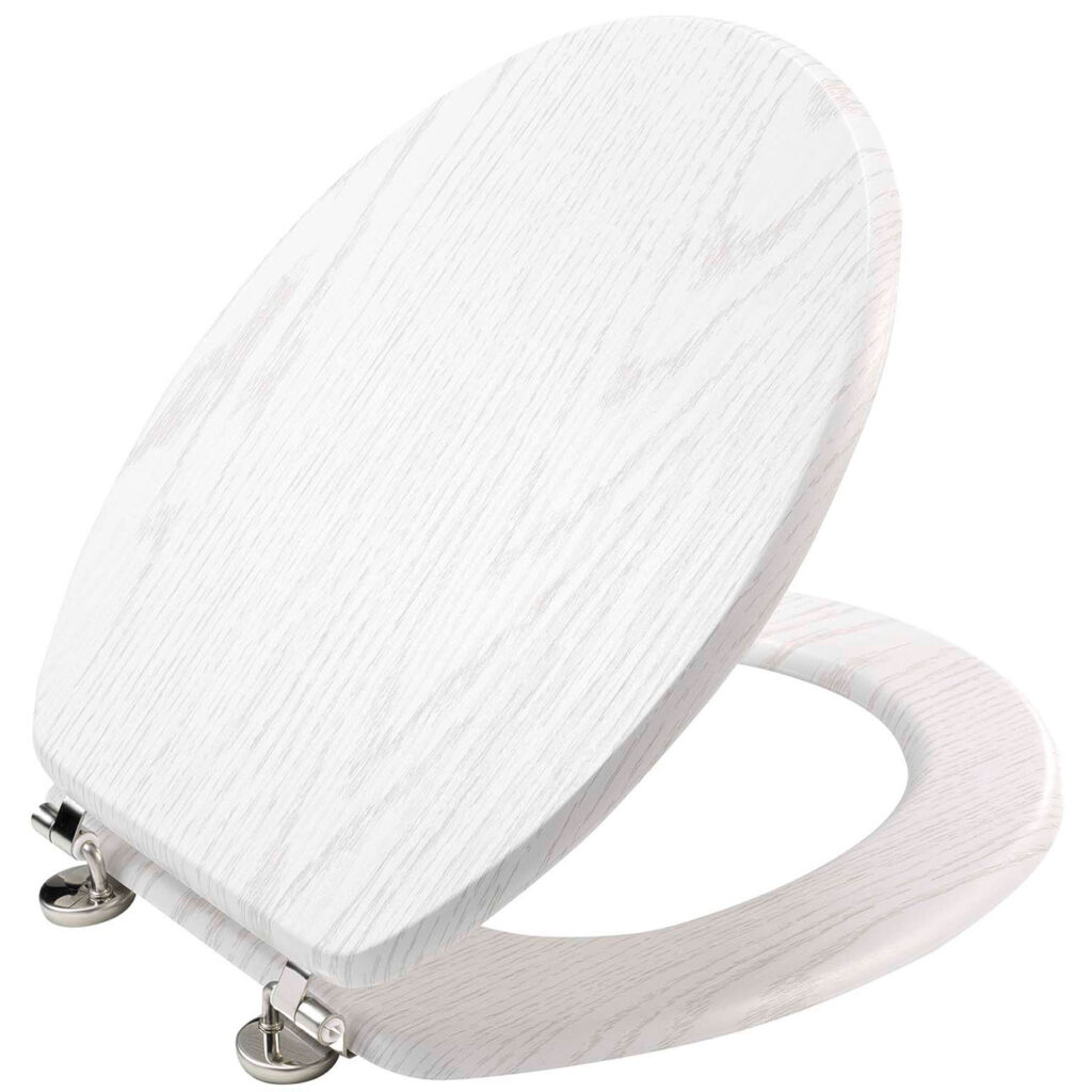 Toilettendeckel, Holz Optik weiss, 37,5 x 46 cm Toilettendeckel, Holz Optik weiss, 37,5 x 46 cm