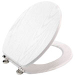 Toilettendeckel, Holz Optik weiss, 37,5 x 46 cm