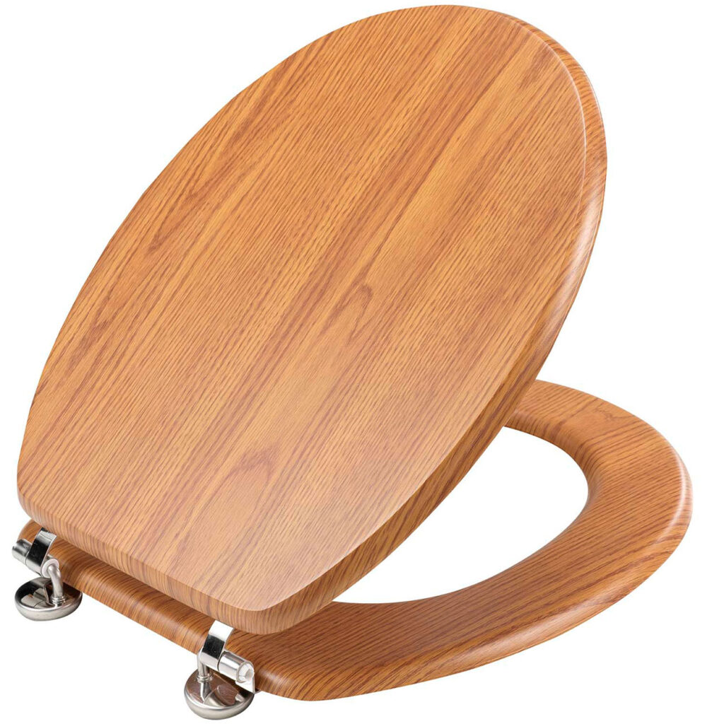 Toilettendeckel, Holz Optik natur, 37,5 x 46 cm