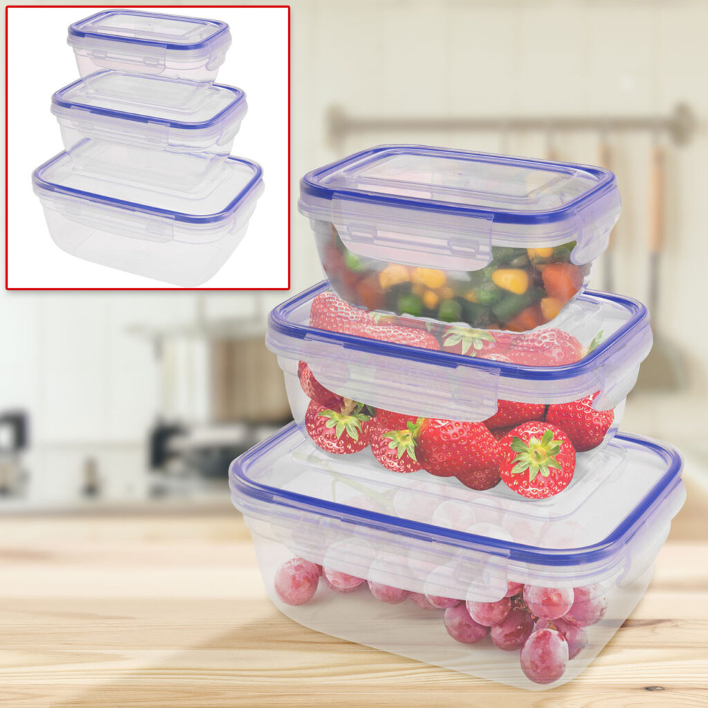 Frischhaltedosen, 3er-Set, 400/800/1400 ml, spülmaschinenfest