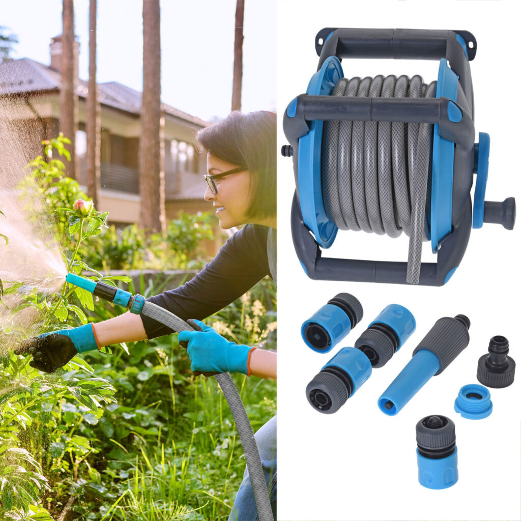 Gartenschlauch-Set mit Halterung, 15 m Gartenschlauch-Set mit Halterung, 15 m