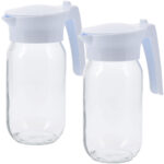 Kanne, 2er-Set, Glas, 1000ml, weiss/transparent