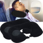 Nackenkissen, 2er-Set, mit integr. Pumpen, schwarz