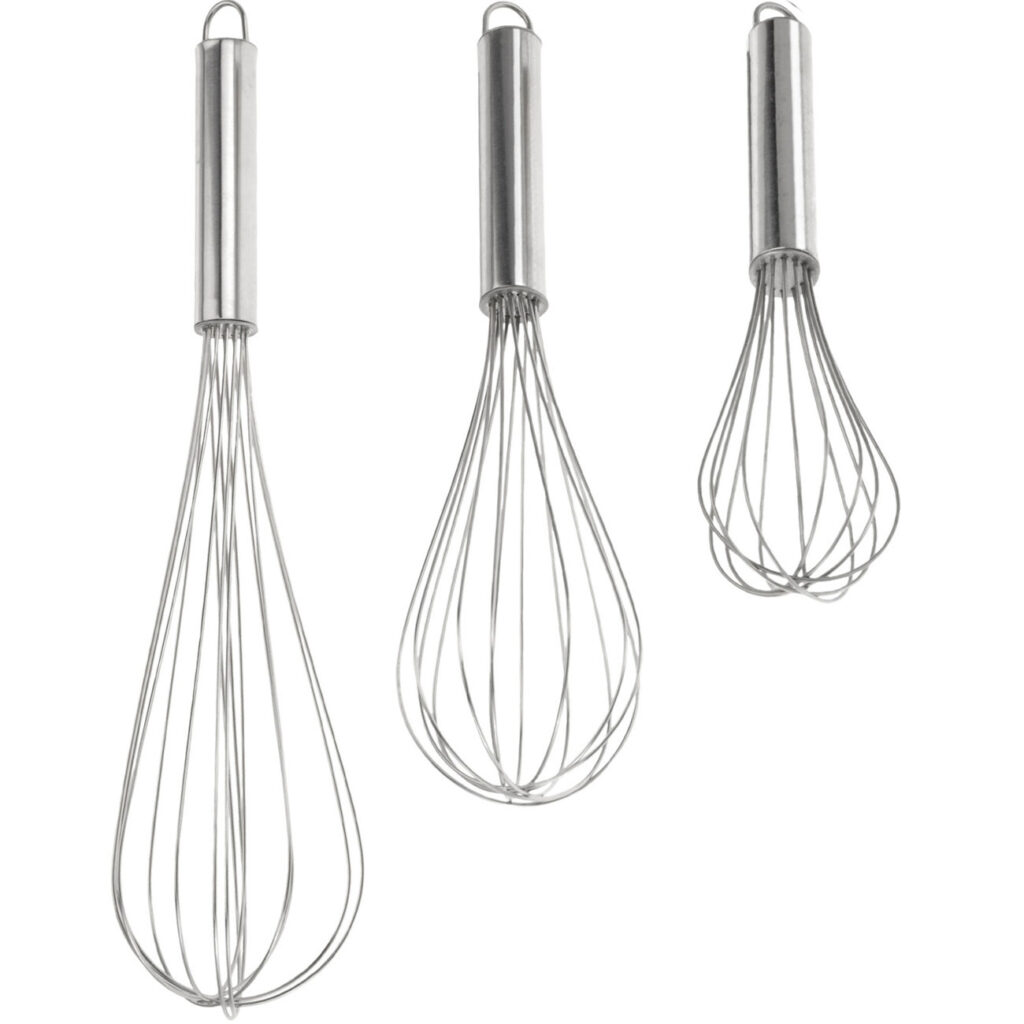 3-teiliges Handschneebesen-Set aus Edelstahl 3-teiliges Handschneebesen-Set aus Edelstahl