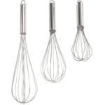 3-teiliges Handschneebesen-Set aus Edelstahl