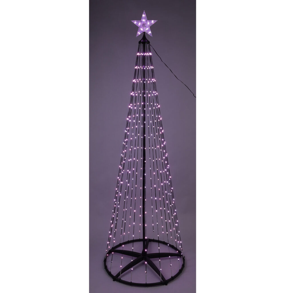 LED-Weihnachtsbaum Kegelform, mehrfarbig 370 LEDs. 210 cm