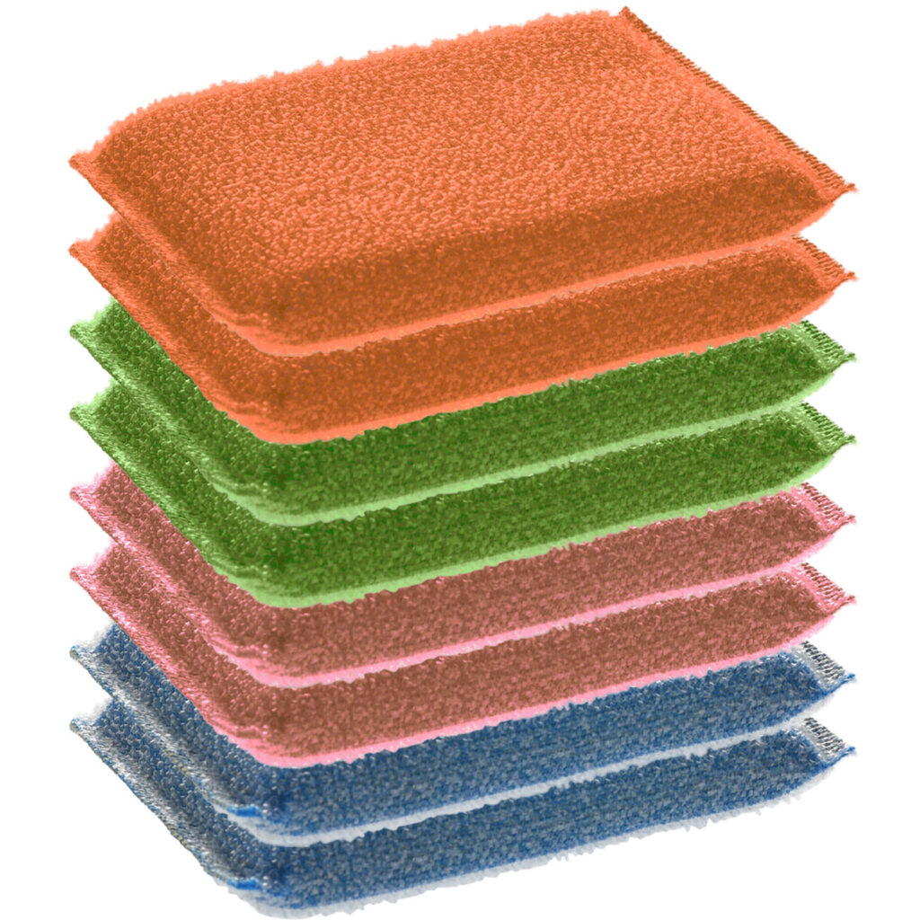 Putzschwamm mit Mikrofaser- & Schrubb-Seite, 8 Stück