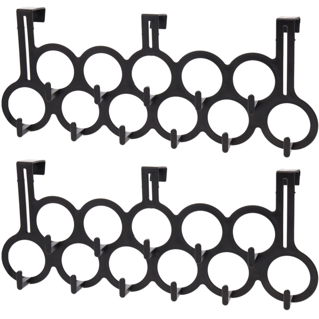 2er-Set Türhakenleiste mit 11 Haken, schwarz