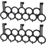 2er-Set Türhakenleiste mit 11 Haken, schwarz