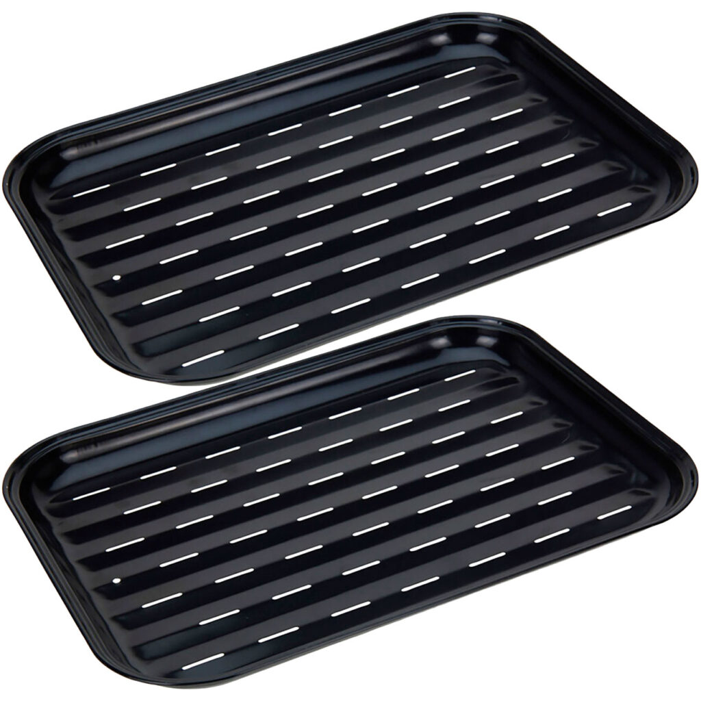 2er-Set, Grillplatte, antihaft-beschichtet, schwarz, 34,5 x 24 cm