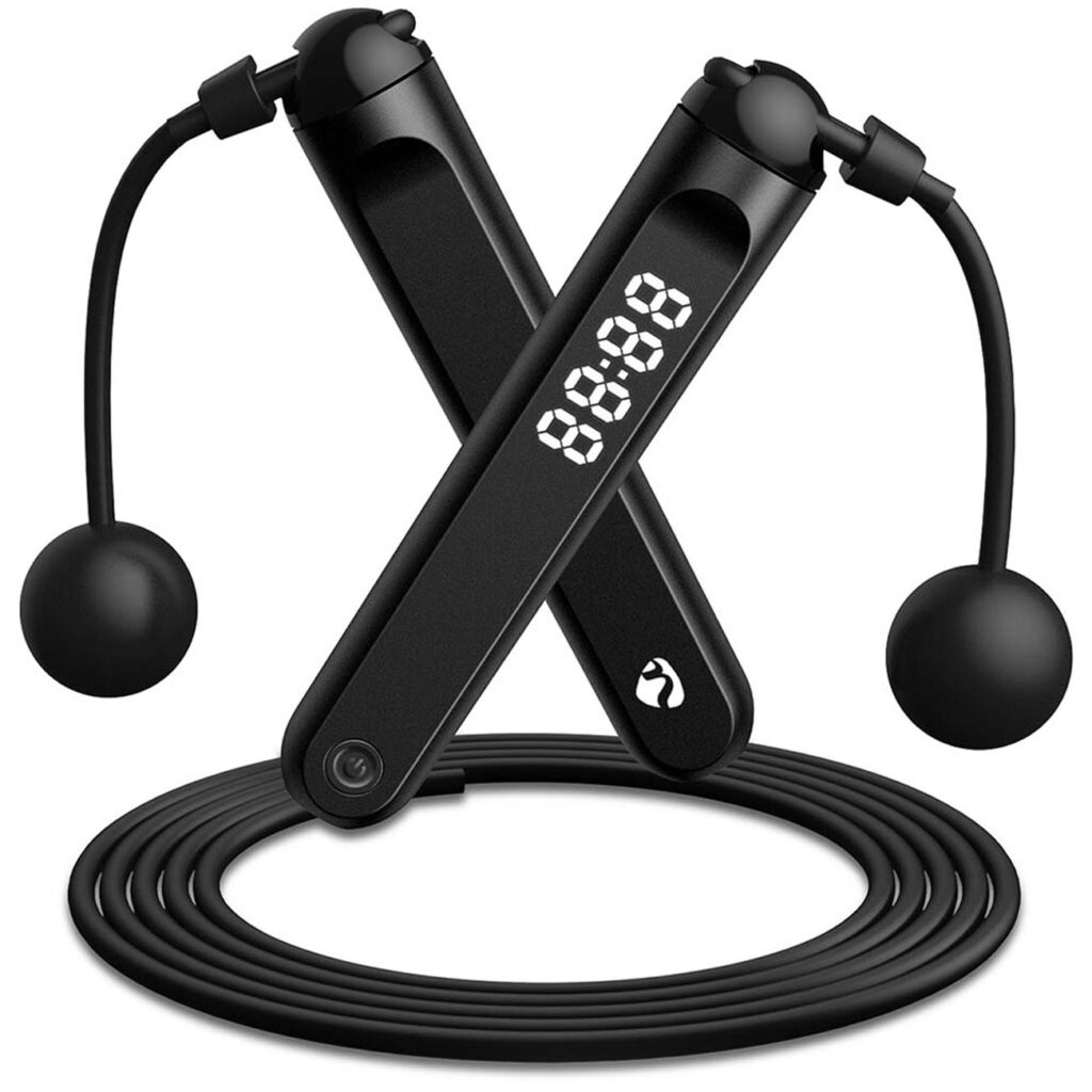 Intelligentes Bluetooth-Fitness-Springseil mit Zähler, SmartLife, App, USB-C