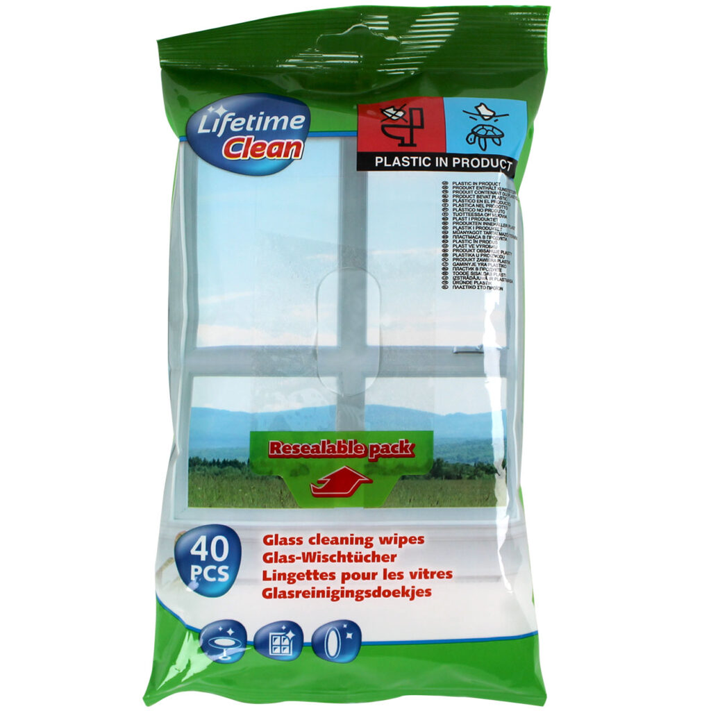 Feuchte Glasreinigungstücher, 40 Stück Feuchte Glasreinigungstücher, 40 Stück