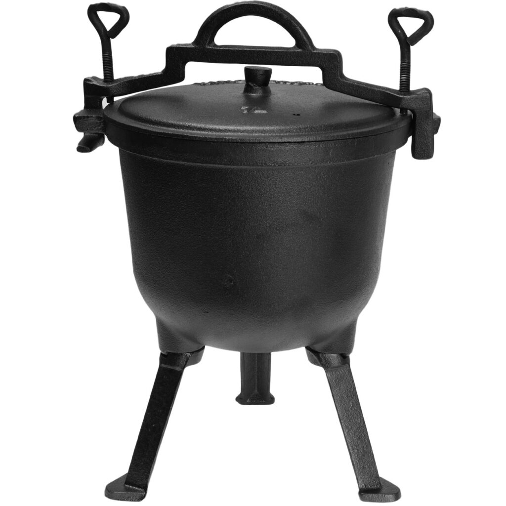 Camping-Kochtopf aus Gusseisen, Lagerfeuertopf, 7 Liter