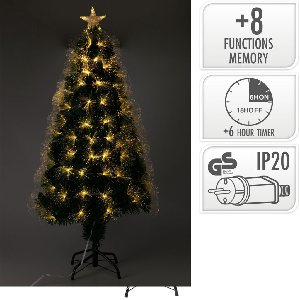 Weihnachtsbaum in Naturfaseroptik mit 60 LEDs warmweiss & LEDs Sternspitze, H 60 cm