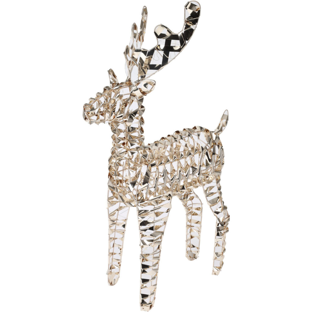 LED-Rentier mit 100x Micro-LEDs, Goldfarben, 36 x 14 x 60 cm