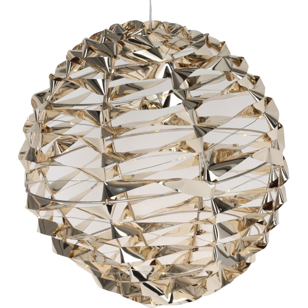 Weihnachtskugel mit 60 warmweissen Micro-LEDs, Goldfarben,  Ø 25 cm , IP20