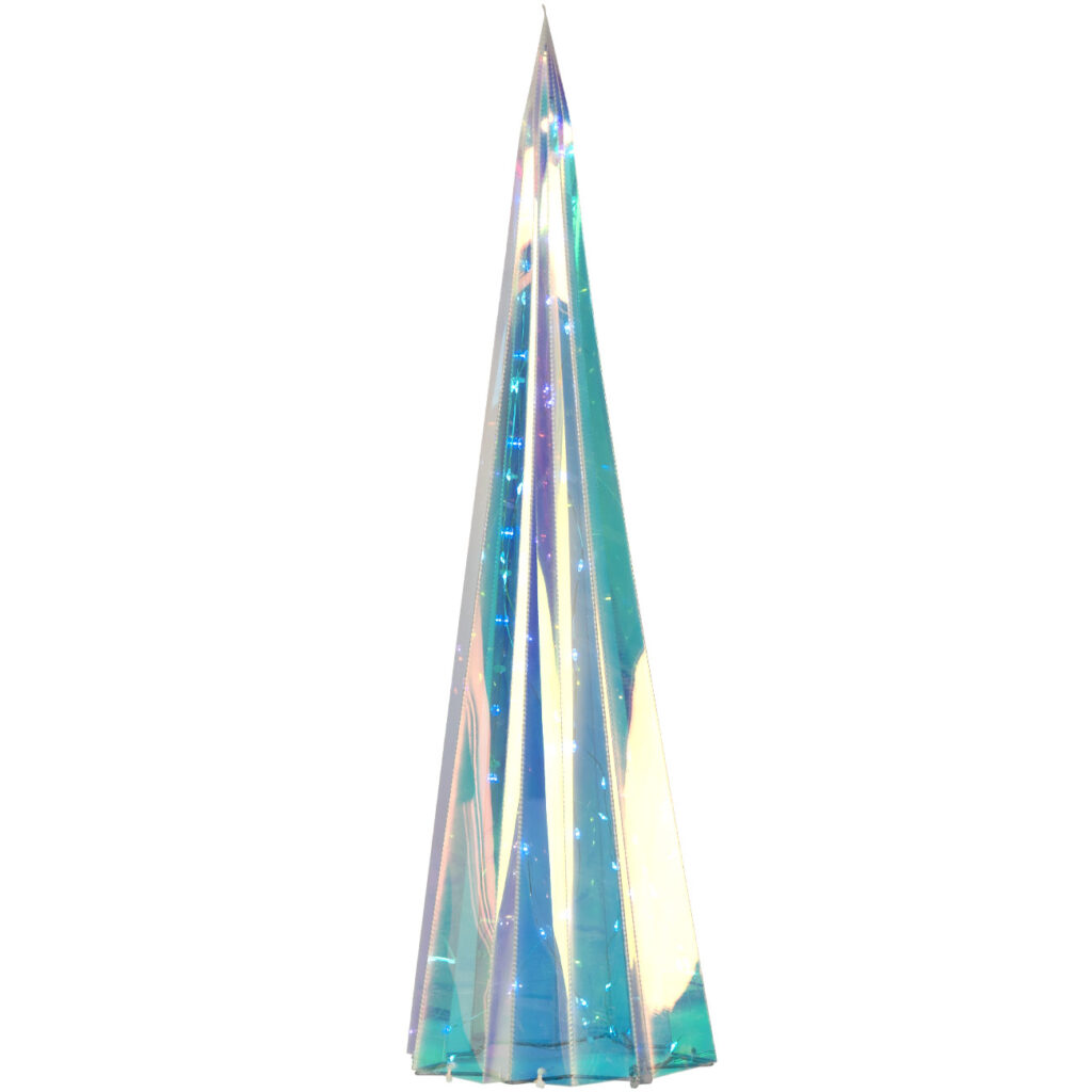 Regenbogen-Pyramide, mit sternförmigem Sockel, 50 Micro-LEDs, 20 x 20 x 60 cm