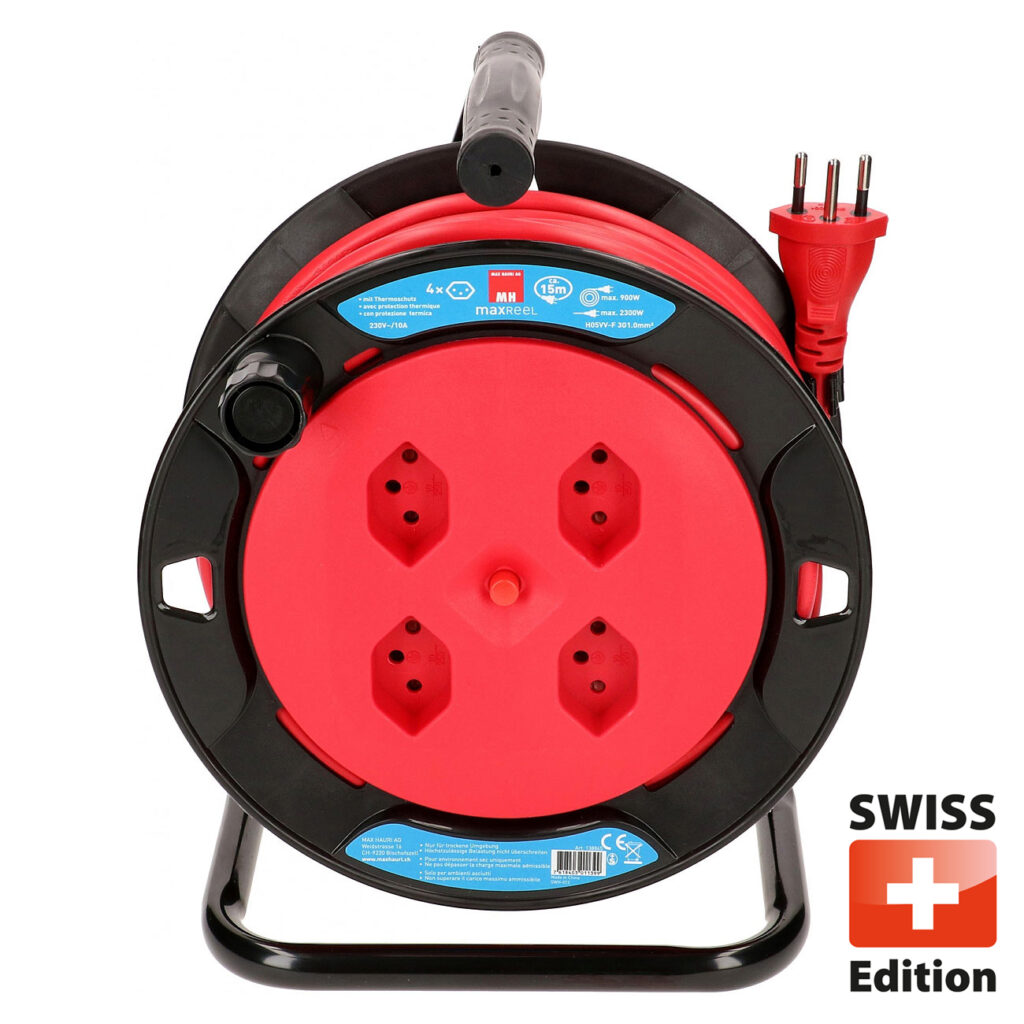 Kabelrolle 4x Typ13 schwarz/rot, 15m Zuleitung: Typ12 TD 3 x 1,0mm Kabelrolle 4x Typ13 schwarz/rot, 15m Zuleitung: Typ12 TD 3 x 1,0mm