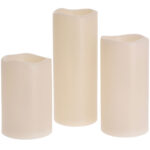 LED-Kerzen 3er-Set, weiss, Fernbedienung und Dimmfunktion, flackernd, IP44