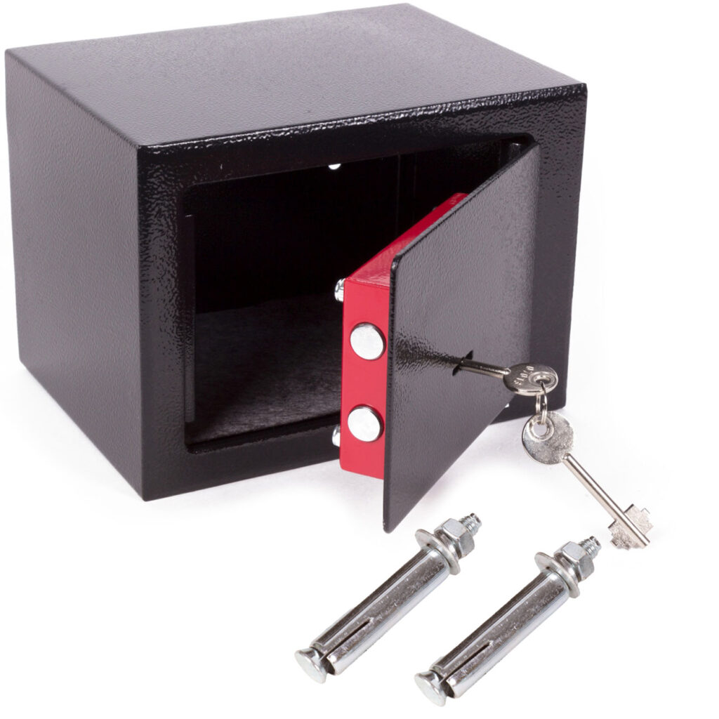 Möbeltresor mit Doppelbart-Schloss, 23 x 17 x 17 cm