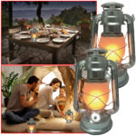 2er-Set LED-Sturmlaterne mit Flammen-Effekt