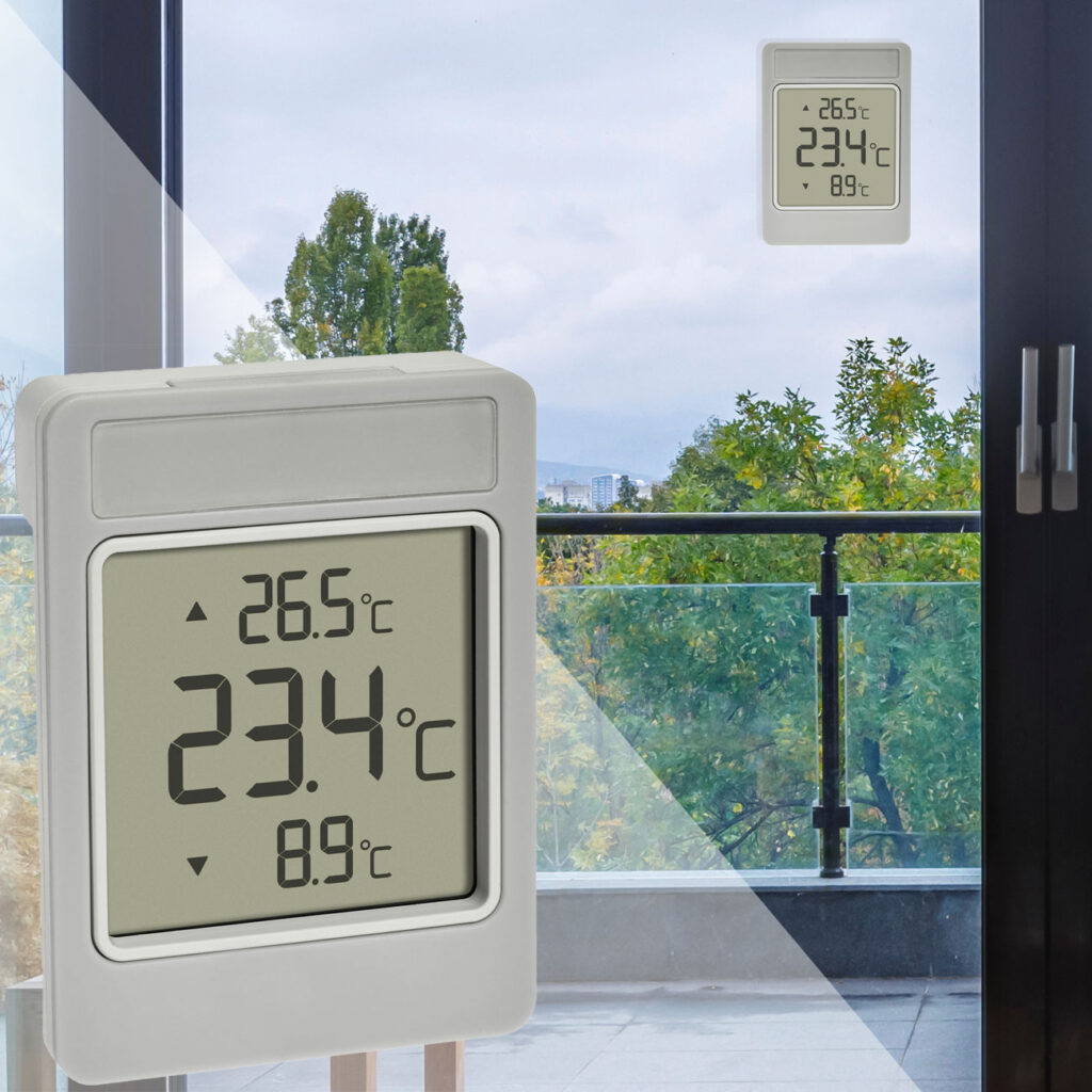 Digitales Aussenthermometer für die Fensterscheibe, 9 x 6,6 cm