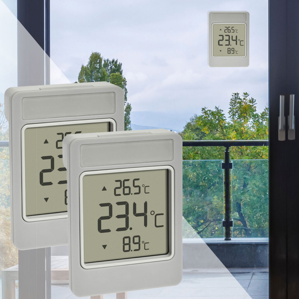 2er-Set Digitales Aussenthermometer für die Fensterscheibe, 9 x 6,6 cm