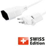 Clip-Clap Verlängerungskabel, Winkelstecker (klappbar), 5 Meter weiss