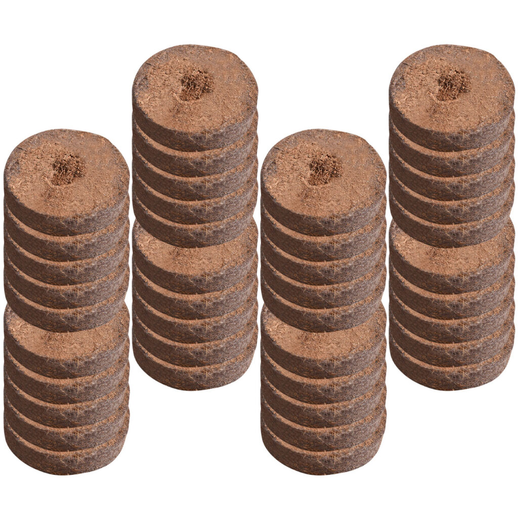 Kokos-Quelltabletten für die Pflanzenanzucht, 40 Stk., biolog. abbaubar