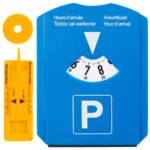 Parkscheibe mit Eiskratzer, Profilmesser und Einkaufschip