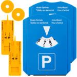 2er-Set Parkscheibe mit Eiskratzer, Profilmesser und Einkaufschip