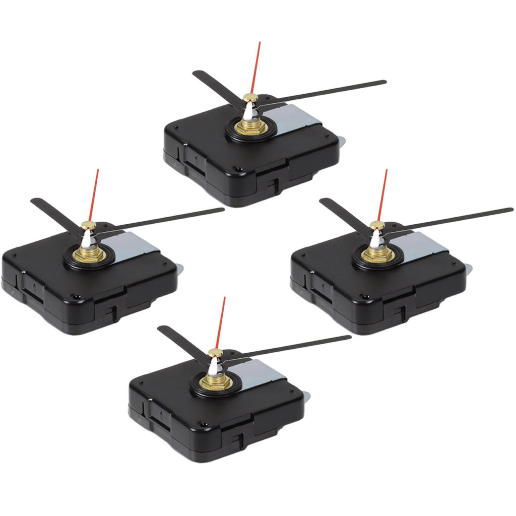 4er-Set Quarz-Uhrwerk, mit 12 x 3 Zeigersätzen, mit Schleichsekunde