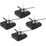 4er-Set Quarz-Uhrwerk, mit 12 x 3 Zeigersätzen, mit Schleichsekunde