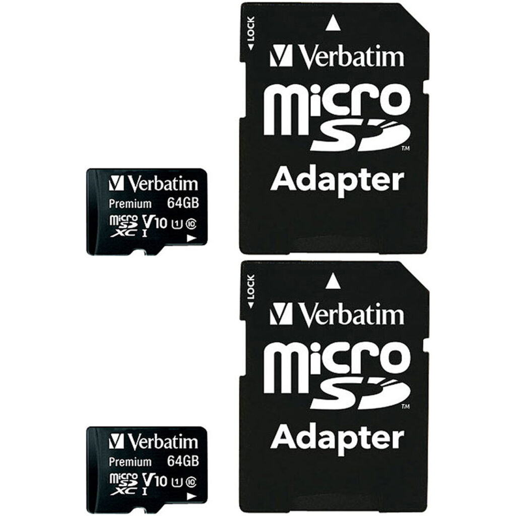 2er-Set Premium microSDXC-Speicherkarte 64 GB, 90 MB/s, Class 10, U1